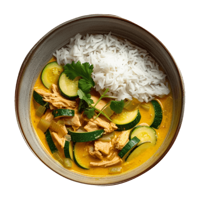 Żółte curry z cukinią i kurczakiem