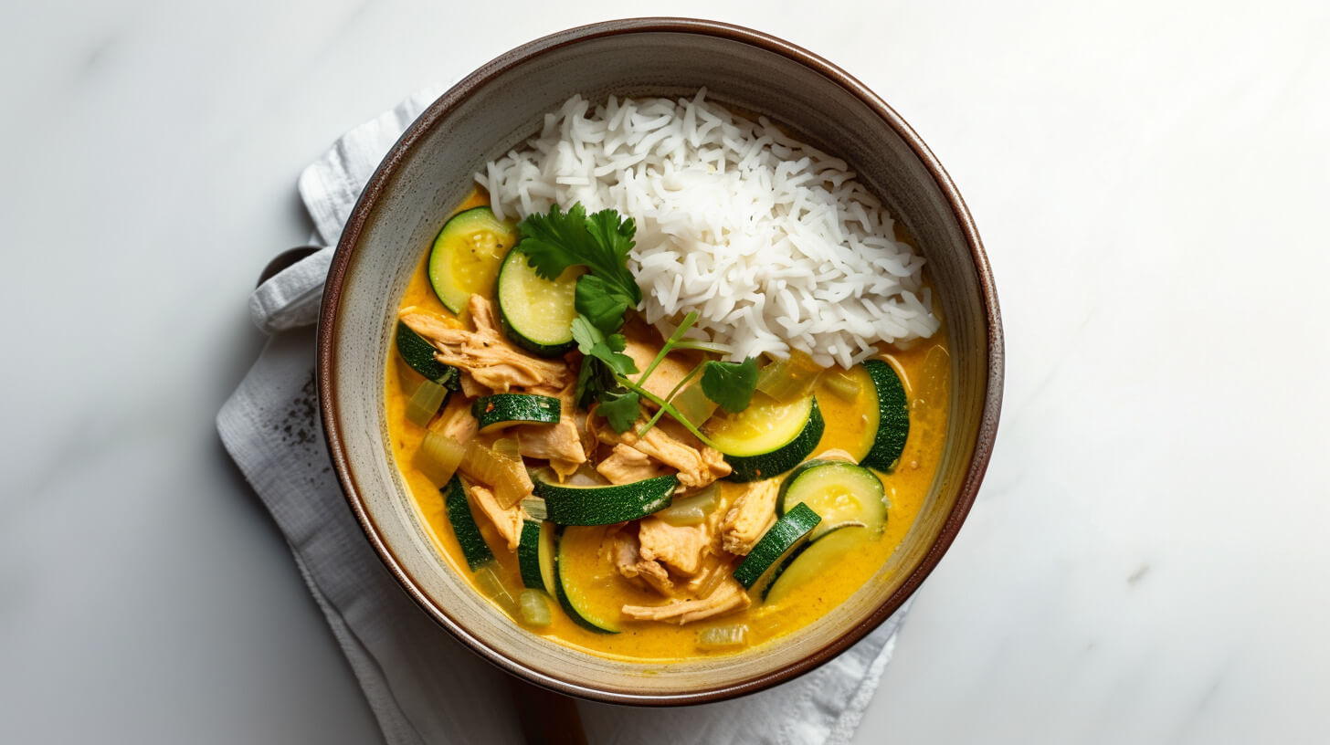 Żółte curry z cukinią i kurczakiem