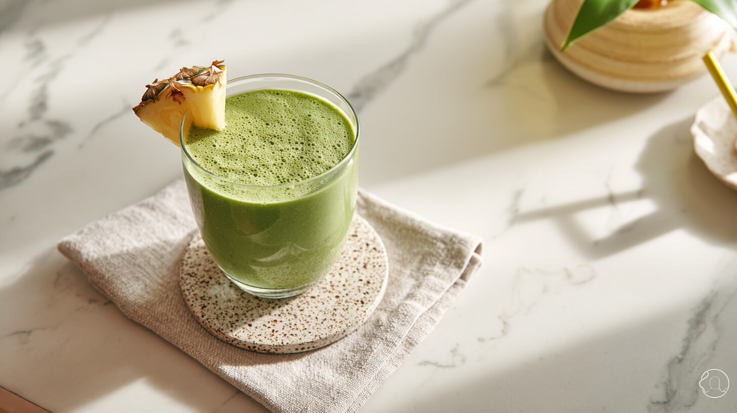 Zielone smoothie ananas, jabłko, szpinak