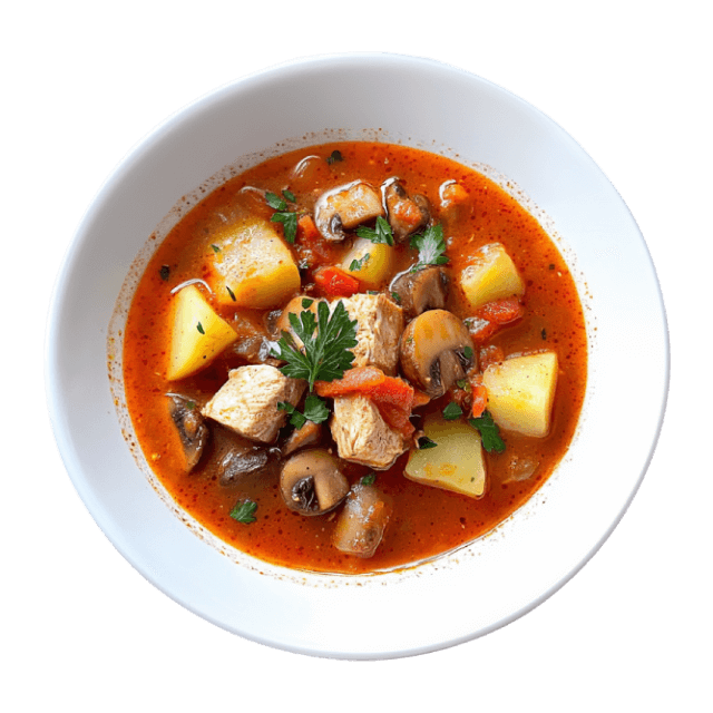 Zupa gulaszowa z pieczarkami i ziemniakami