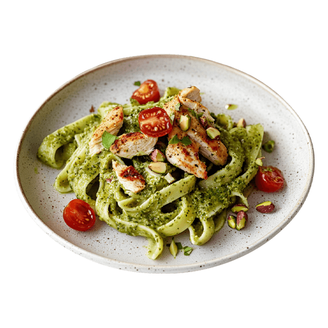 Makaron z kurczakiem i pistacjowym pesto