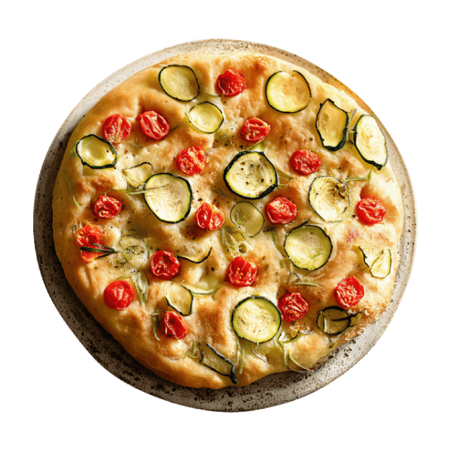 Foccacia z cukinią i pomidorkami