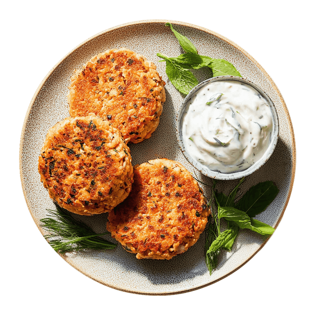 Burgery z łososia z sosem tzatziki