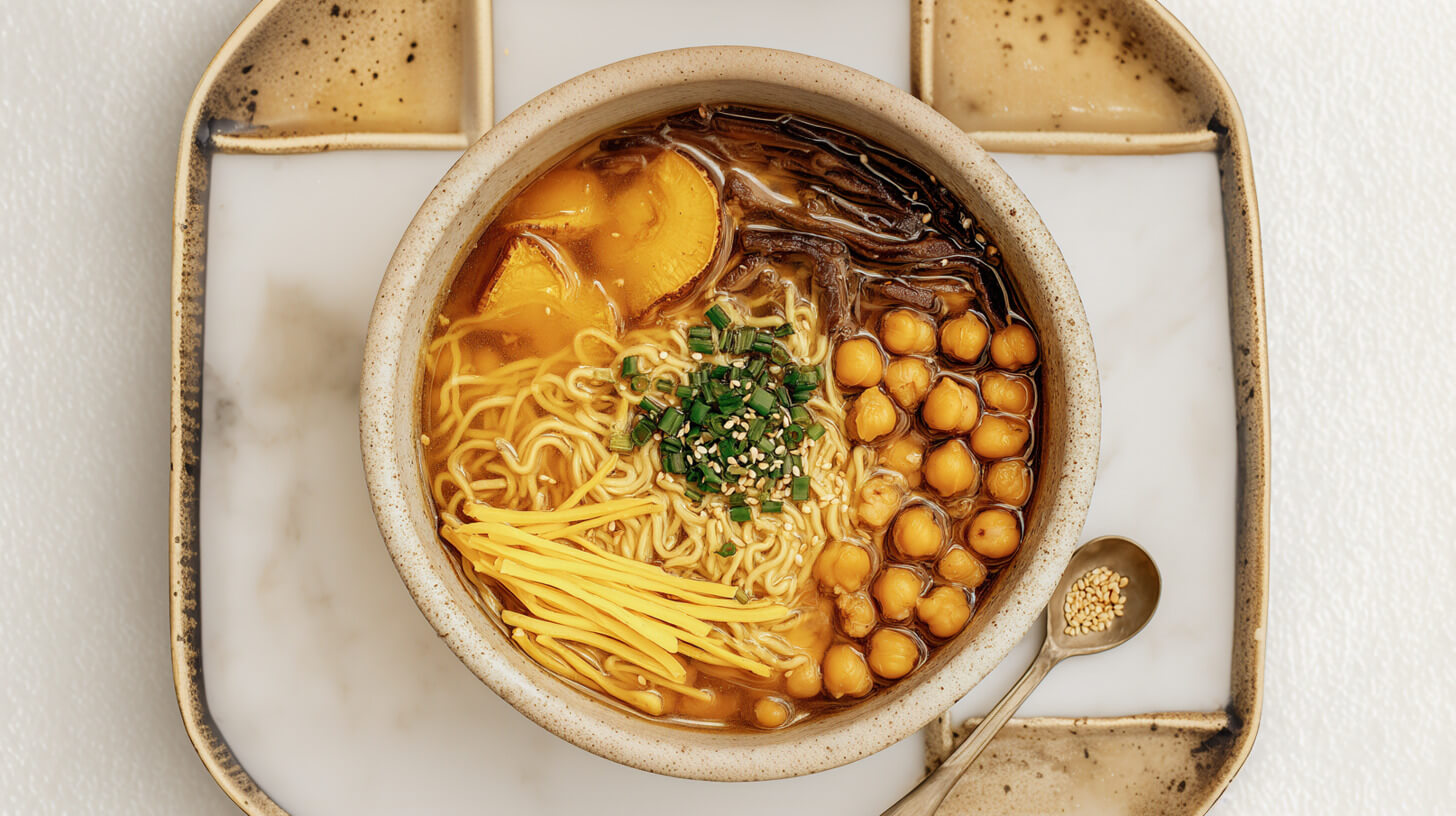 Ramen z batatami i ciecierzycą