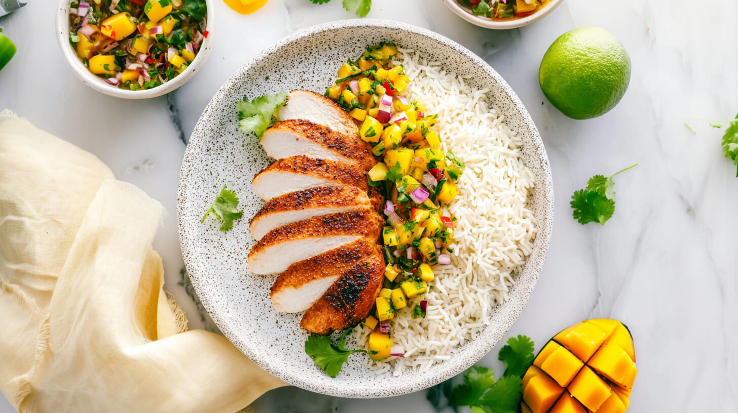 Grillowany kurczak z salsą mango