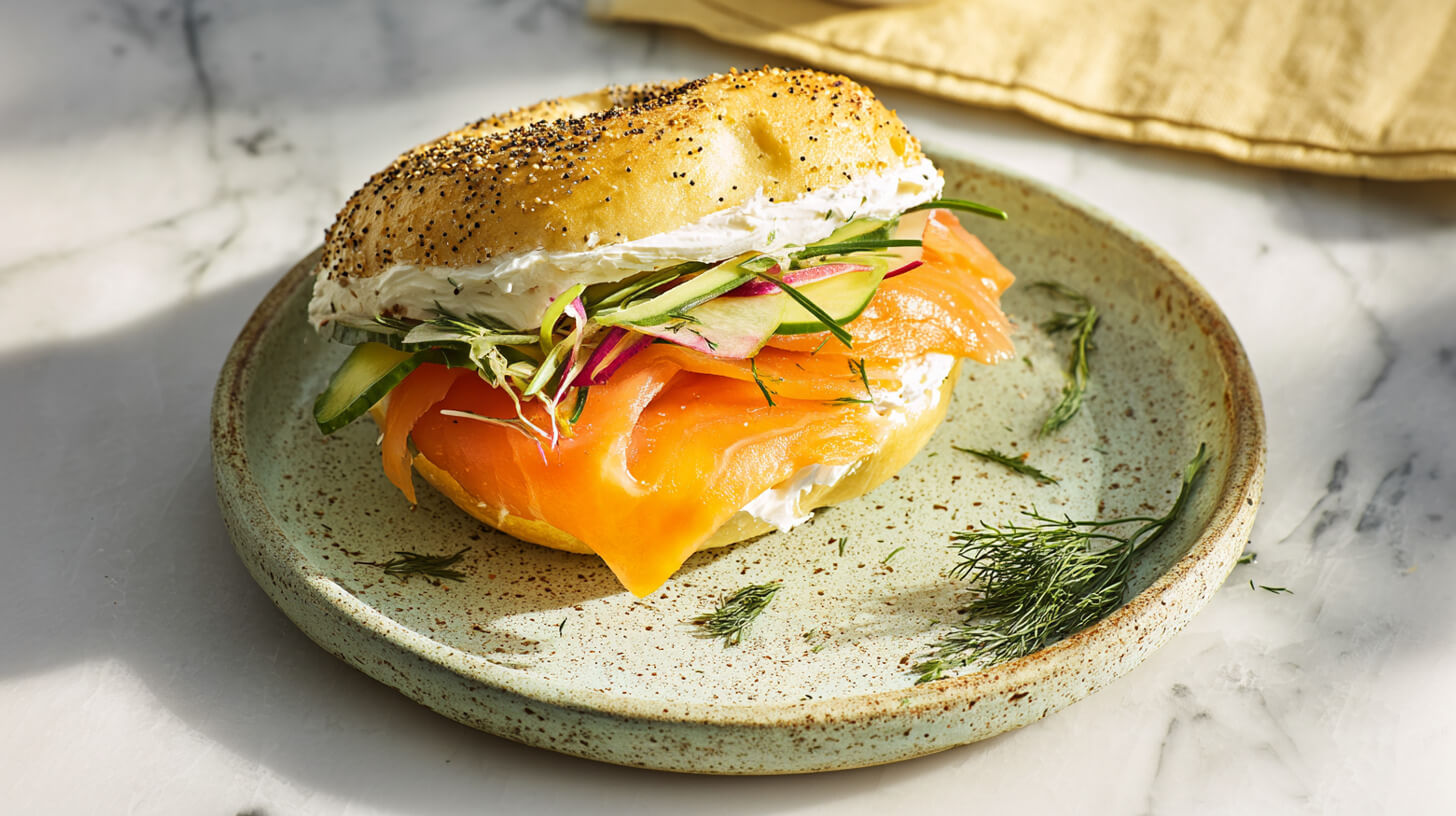 Kanapka z wędzonym łososiem