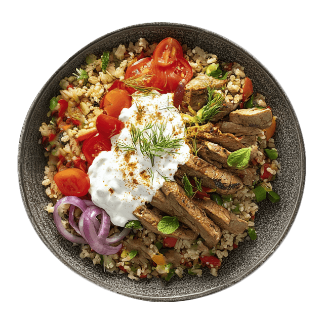 Lekka sałatka gyros z wieprzowiną