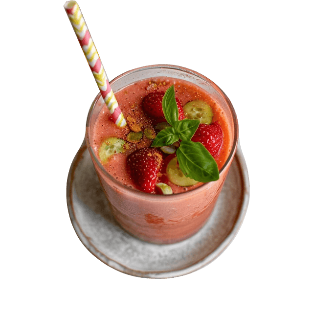 Smoothie truskawka ogórek bazylia
