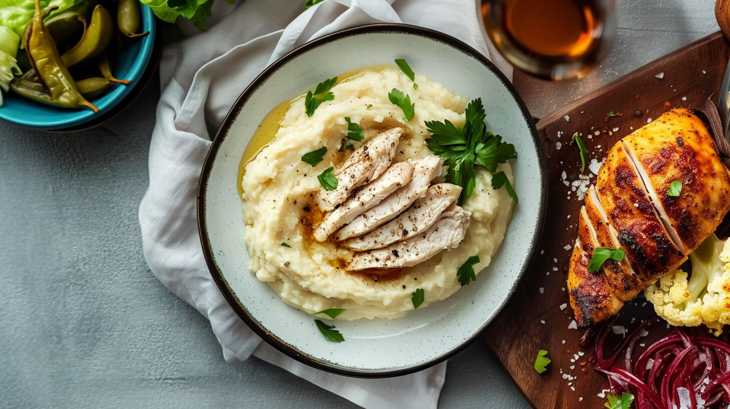 Kurczak z puree z kalafiora
