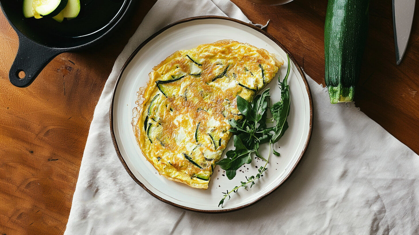 Pieczony omlet z cukinią i bazylią