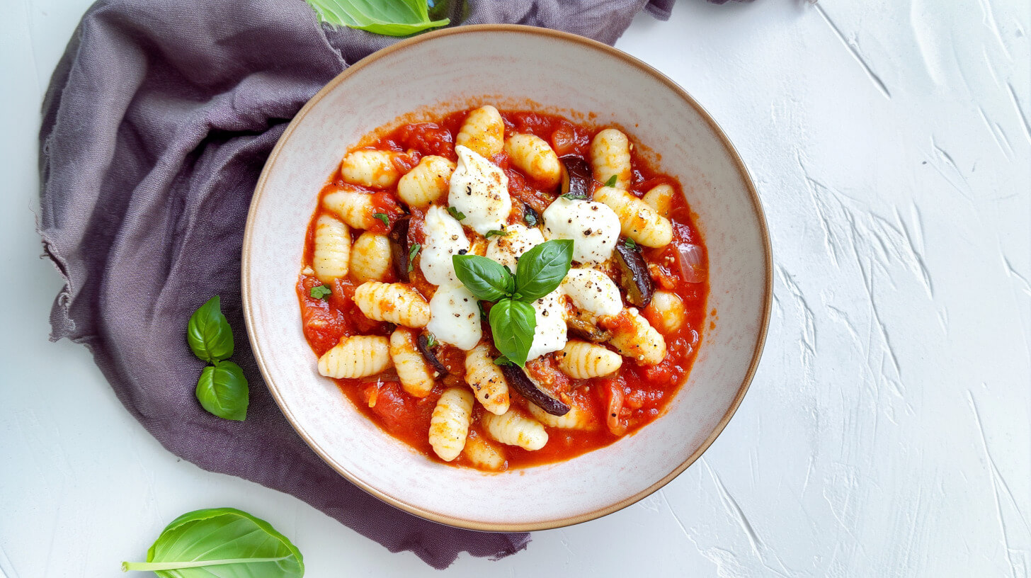 Gnocchi w sosie pomidorowym z bazylią i mozzarellą