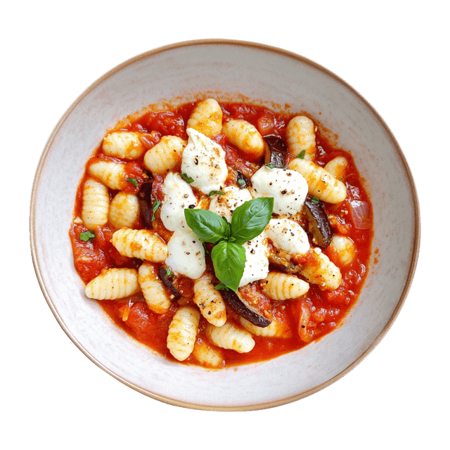Gnocchi w sosie pomidorowym z bazylią i mozzarellą
