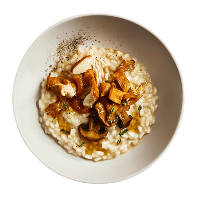 Risotto z kurkami, kurczakiem i parmezanem