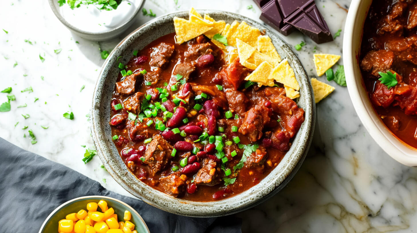 Chili con carne z czerwoną fasolą i gorzką czekoladą