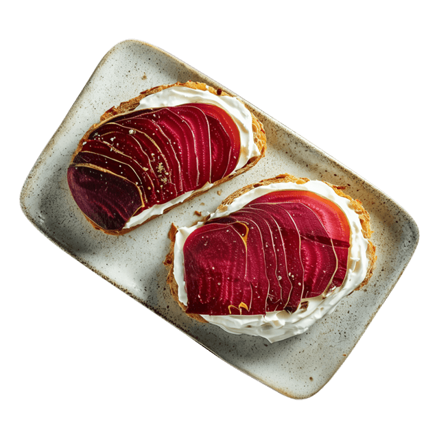 Kanapka z burakiem i serem kozim