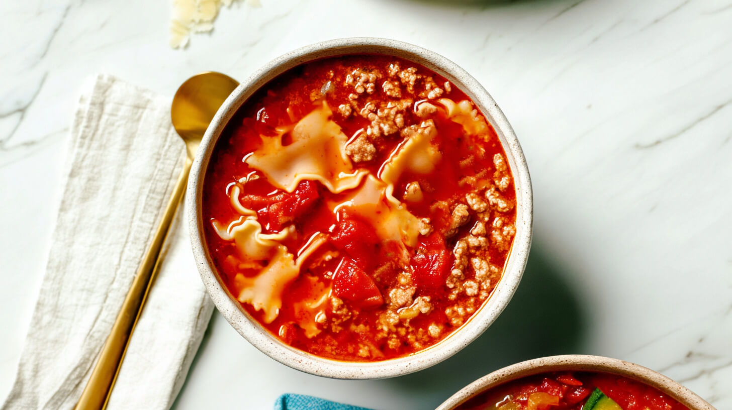 Zupa z makaronem lasagne