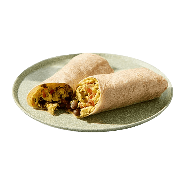 Burrito z czarną fasolą, tofucznicą i salsą pomidorową