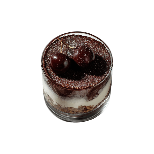 Czarne tiramisu z wiśniami