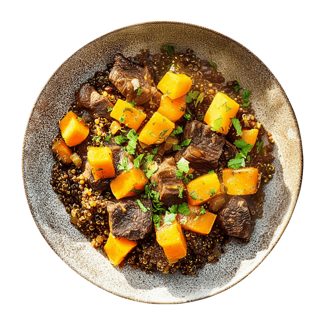 Komosa z sosem wołowym z dynią