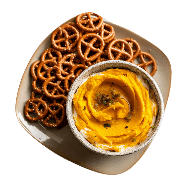 Precelki z dipem z pieczonej dyni i fety