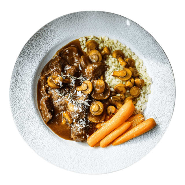 Gulasz wołowy z pieczarkami