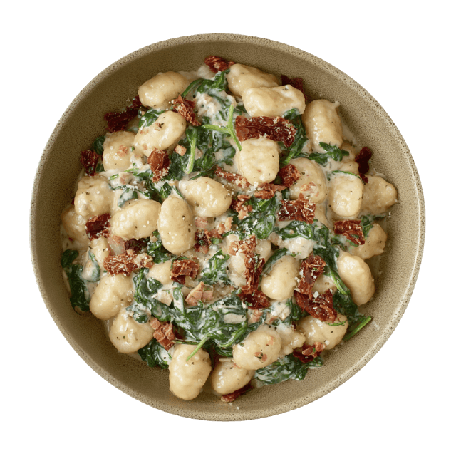 Gnocchi z wędzonym tofu, szpinakiem i suszonymi pomidorami