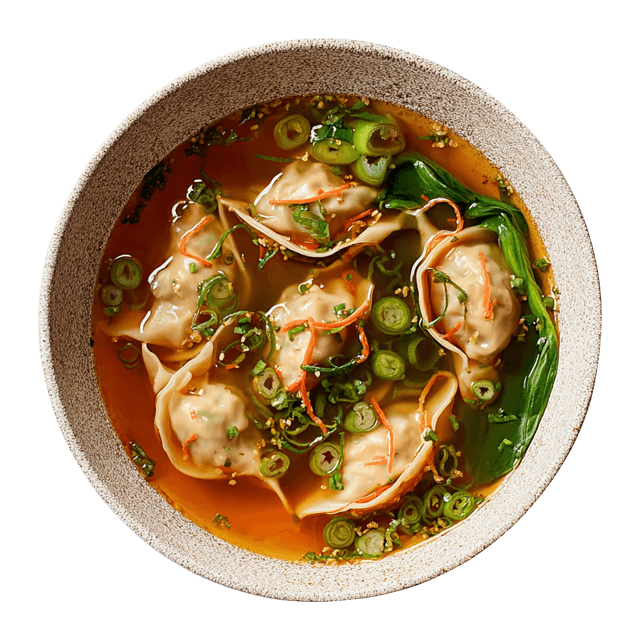 Zupa z pierożkami gyoza