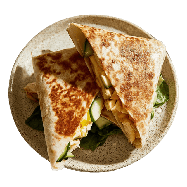 Wrap z hummusem, sałatą i filecikami roślinnymi