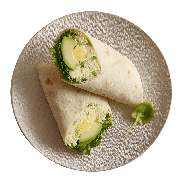 Wrap z pastą jajeczną, awokado i roszponką