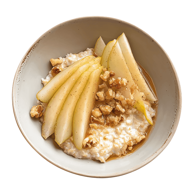 Owsianka gruszkowa z kardamonem i orzechami