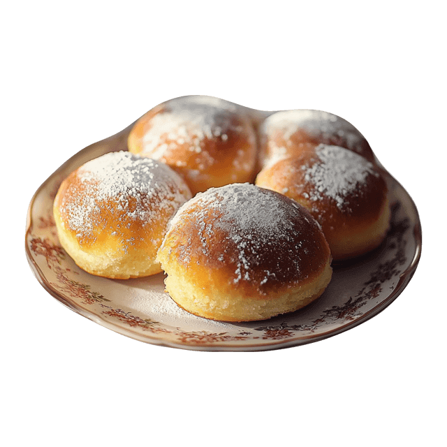 Pieczone pączki z powidłami śliwkowymi