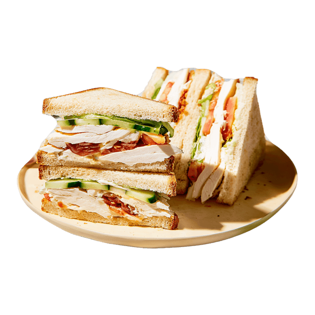 Club sandwich z kurczakiem na parze