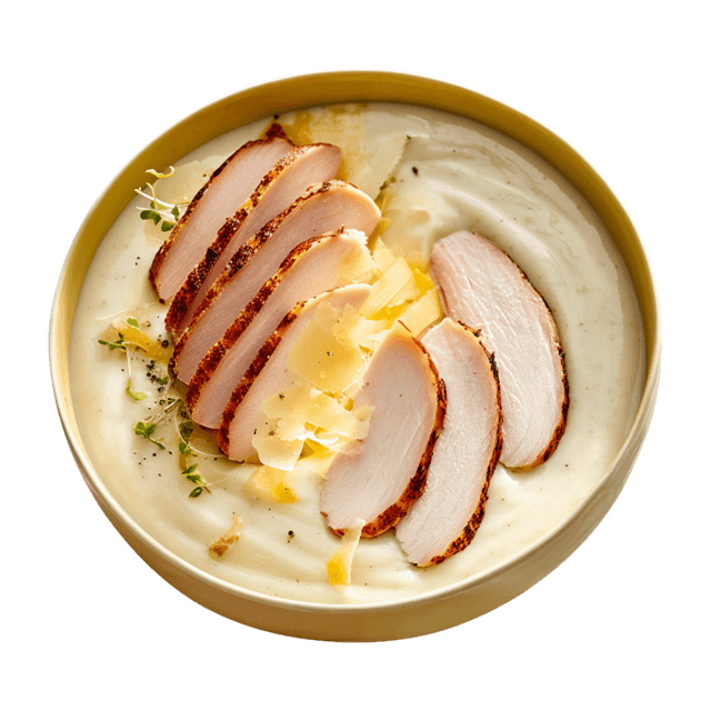 Krem z ziemniaków z indykiem i parmezanem