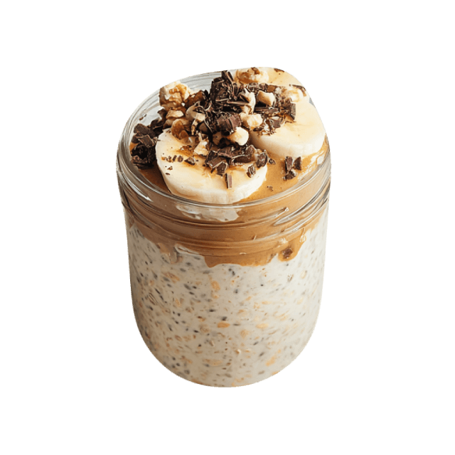 Orzechowa nocna owsianka z kremem orzechowym