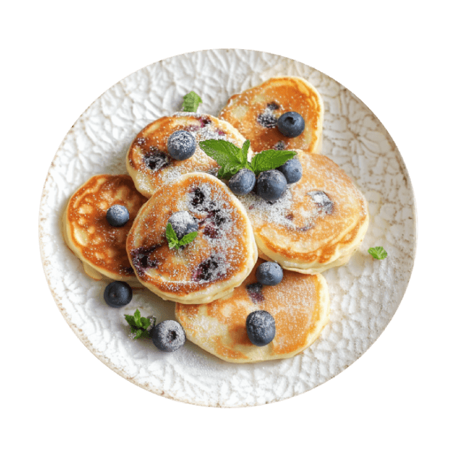 Puszyste placuszki jogurtowe z borówkami