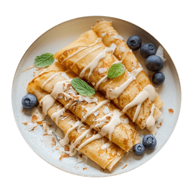 Naleśniki z twarożkiem i kremem orzechowym