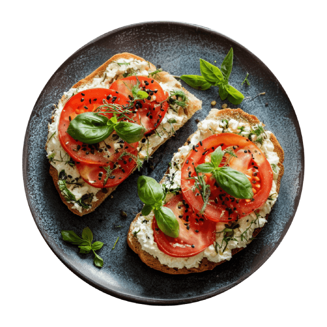Kanapki z twarożkiem z suszonymi pomidorami i czarnuszką