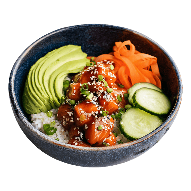 Bowl z surowym łososiem